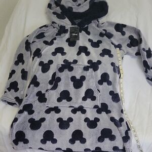 Disney Black and Gray Hooded Mickey Mouse Robe
